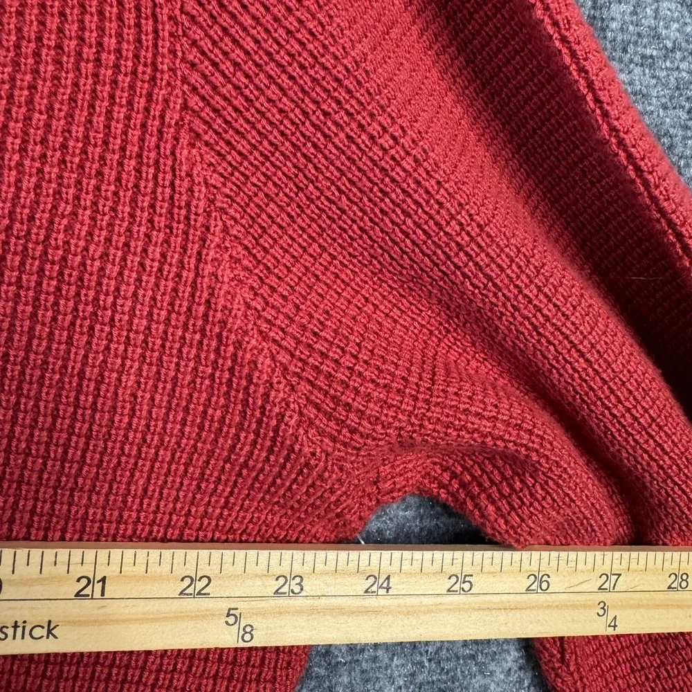 Lucky Brand Sweater Men XXL‎ Red Waffle Knit Collared Long Sleeve Casual Work